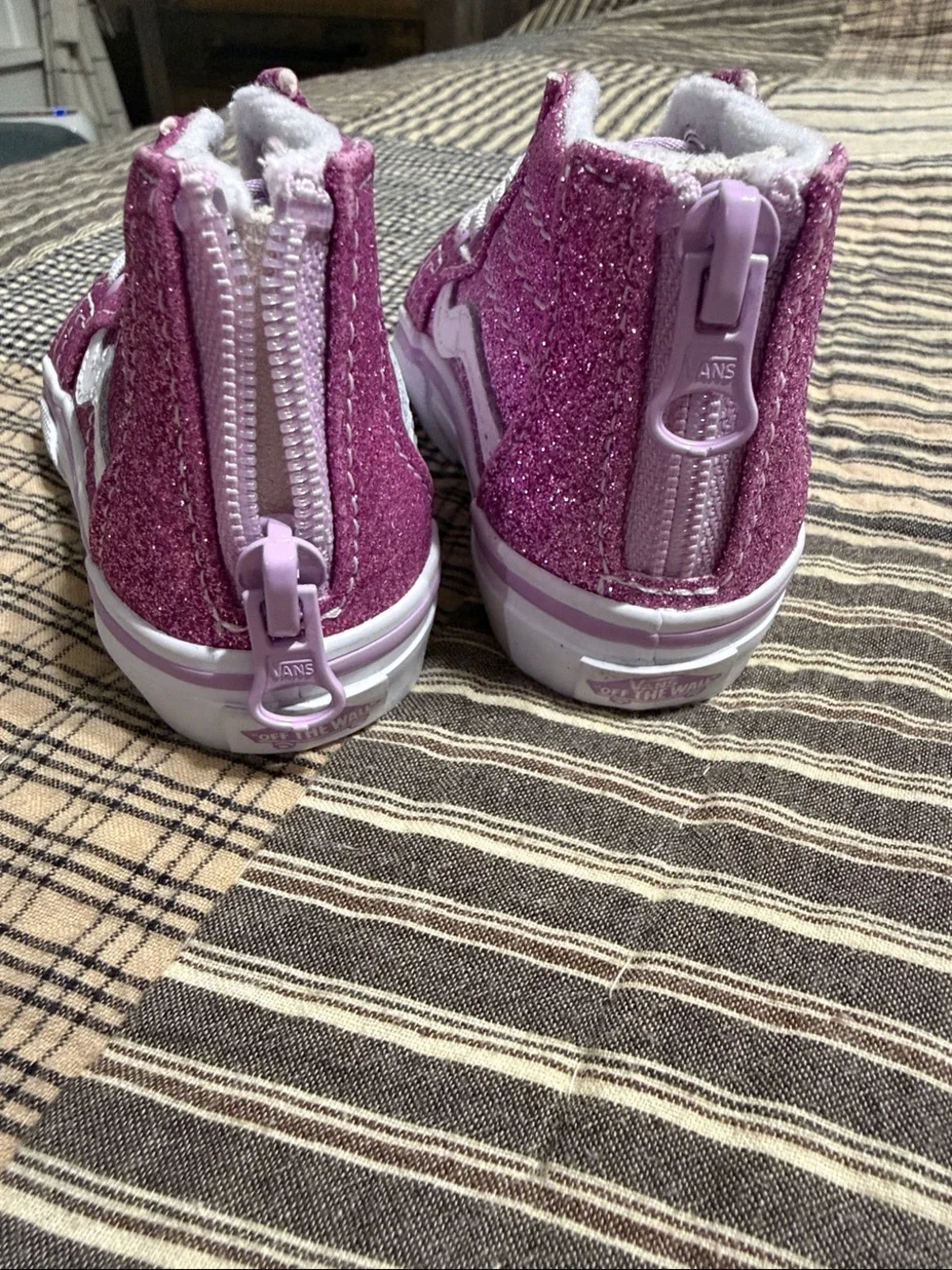 Vans Kids Glitter High-Top Sneakers in Sparkle Purple